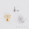 MULTI-LAYERED MARQUISE-CUT CUBIC ZIRCONIA FLORAL CLUSTER LABRET STUD 316L SURGICAL STEEL LABRET SET